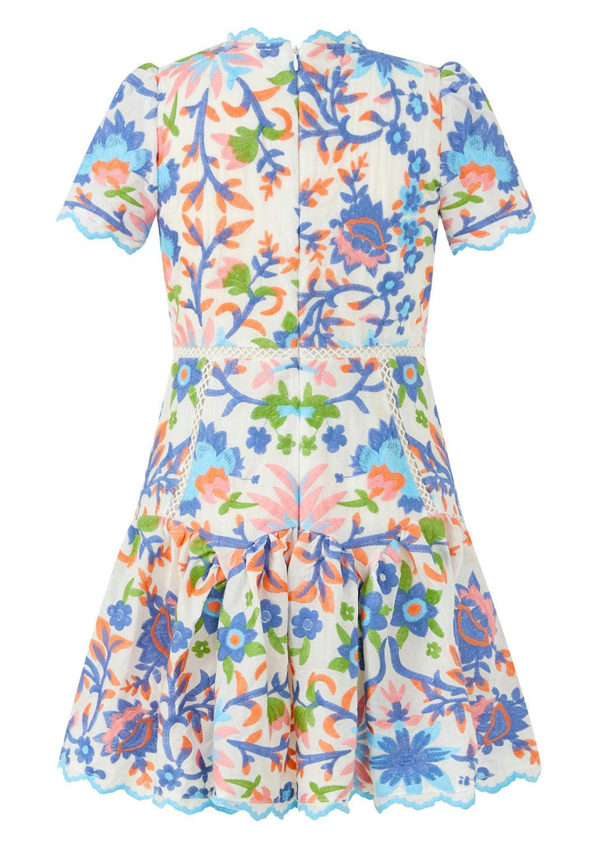 Sarah Embroidered Mini Dress