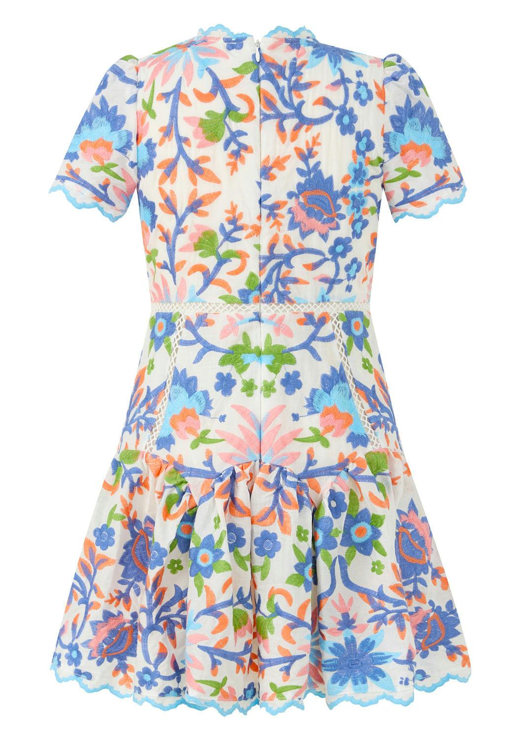 Sarah Embroidered Mini Dress