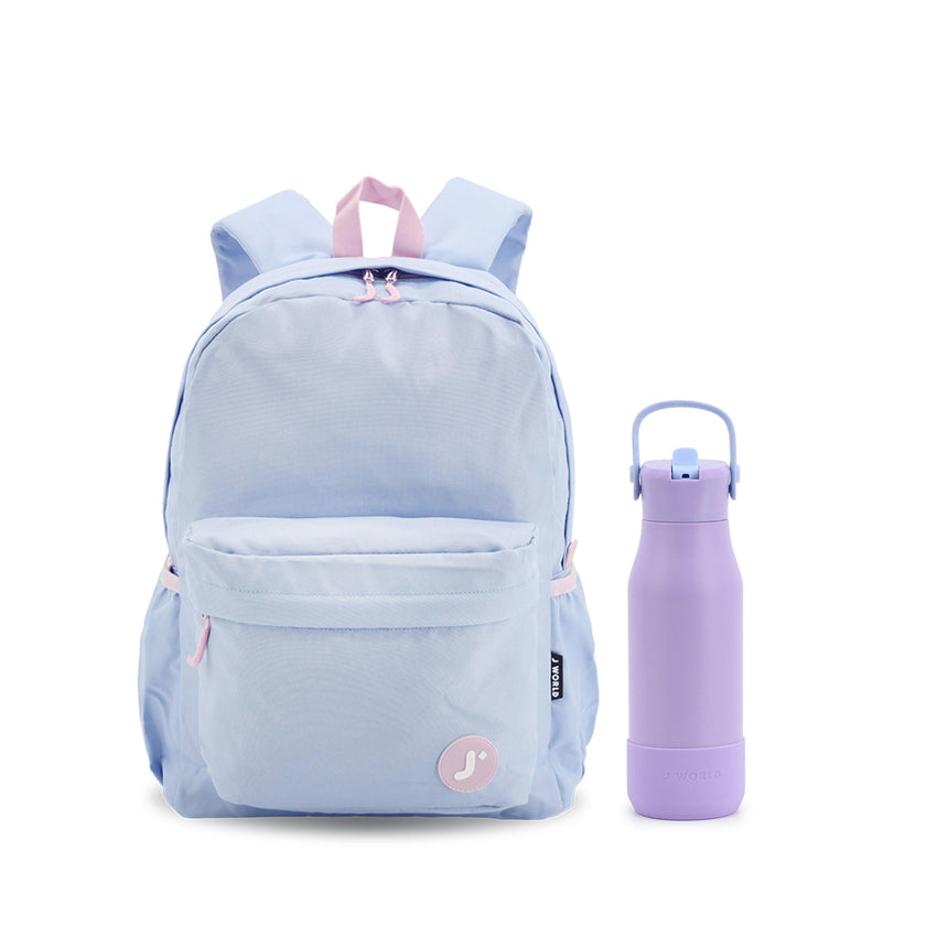 Oz Daypack Backpack with 22oz Flowee Water Bottle in Baby Blue