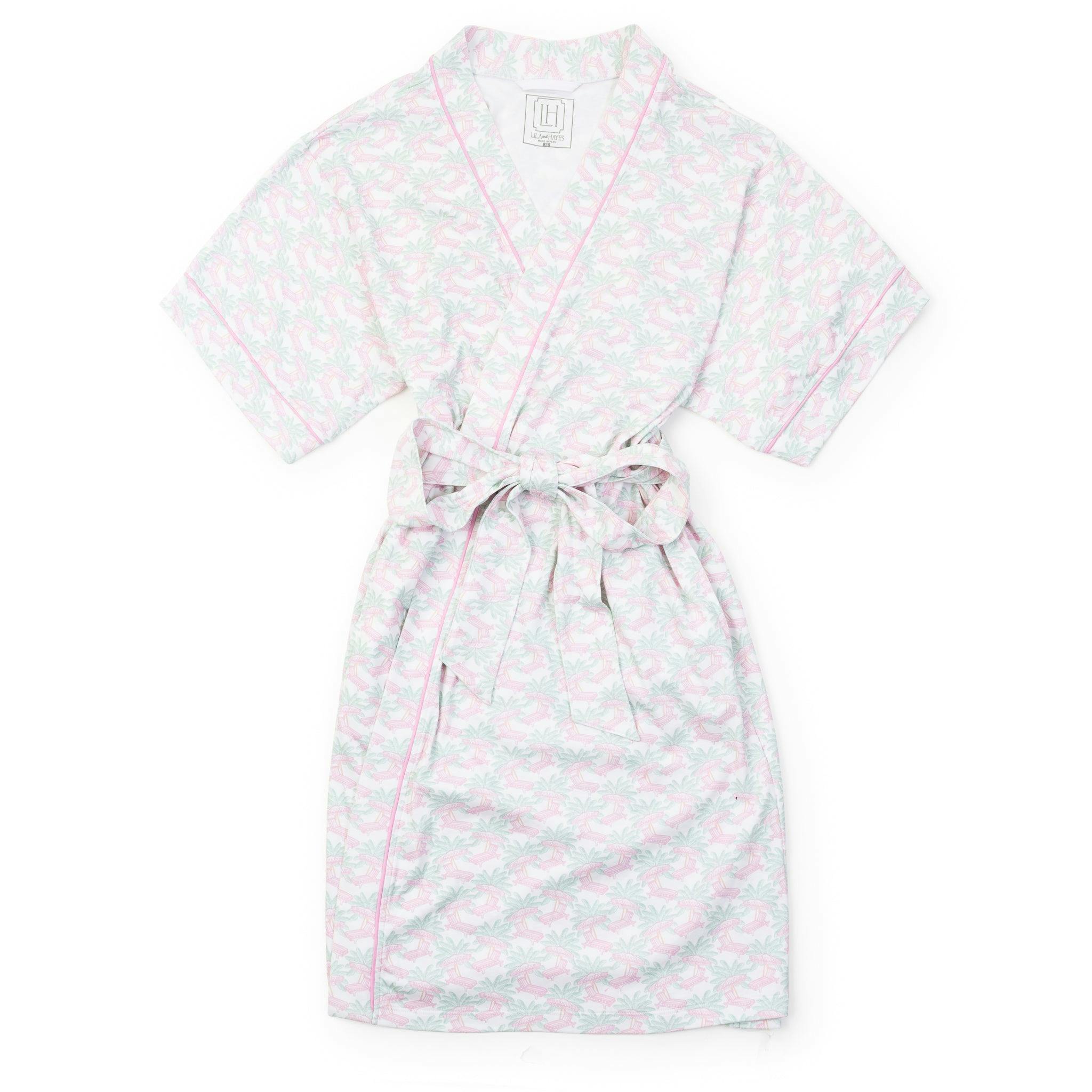 Mamie Women's Short Sleeve Spa Wrap Poolside Palms