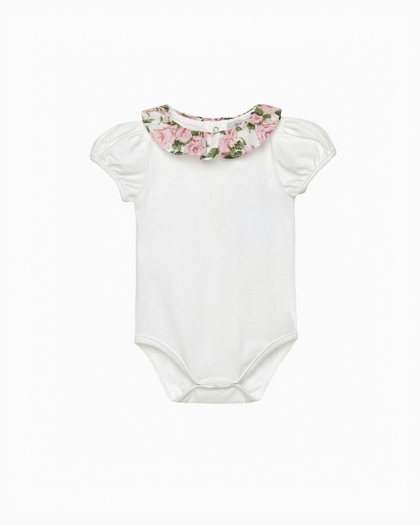 Baby Short-Sleeved Willow Bodysuit in Carline Rose