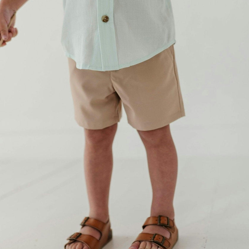 Boys Dressy Shorts in Khaki