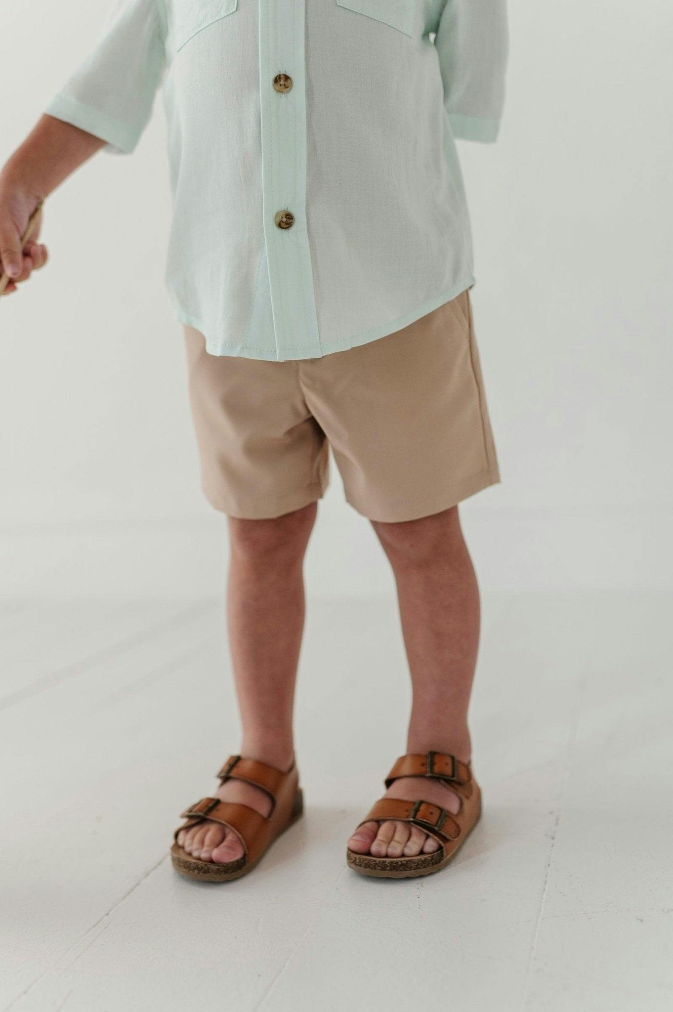 Boys Dressy Shorts in Khaki