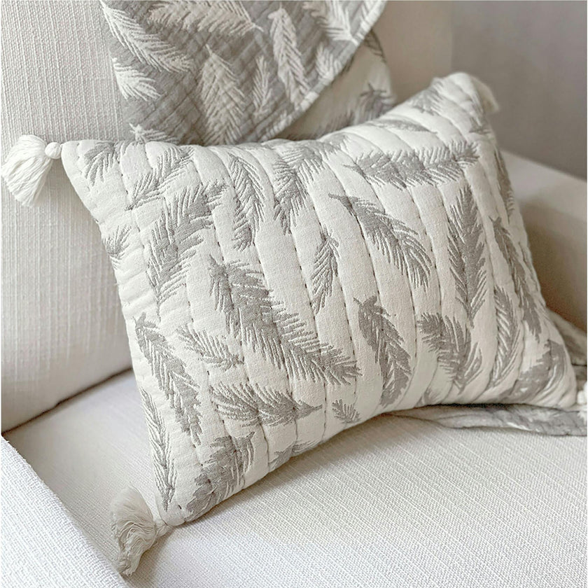 Jacquard Pillow Grey Feather