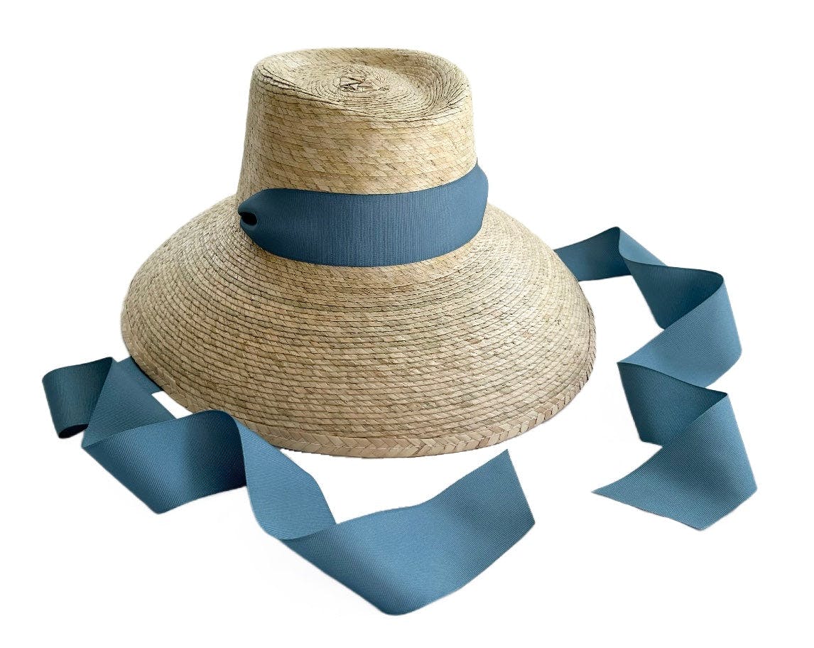 Wildflower Sun Hat (PreOrder Shipping June 15th) - French Blue Long Grosgrain Ribbon