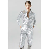 San Marino Metallic Linen Shirt - Silver