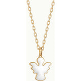 Personalized Christening Or Communion Enamel Necklace, 14k Gold Plated