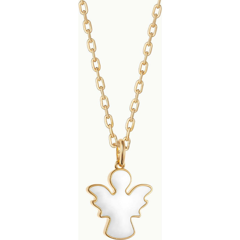 Personalized Christening Or Communion Enamel Necklace, 14k Gold Plated