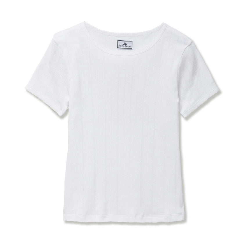 Women's Pointelle T-Shirt in White