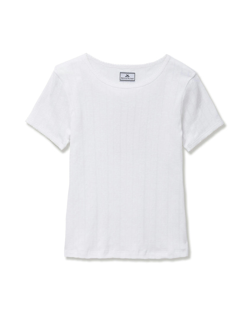 Women's Pointelle T-Shirt in White