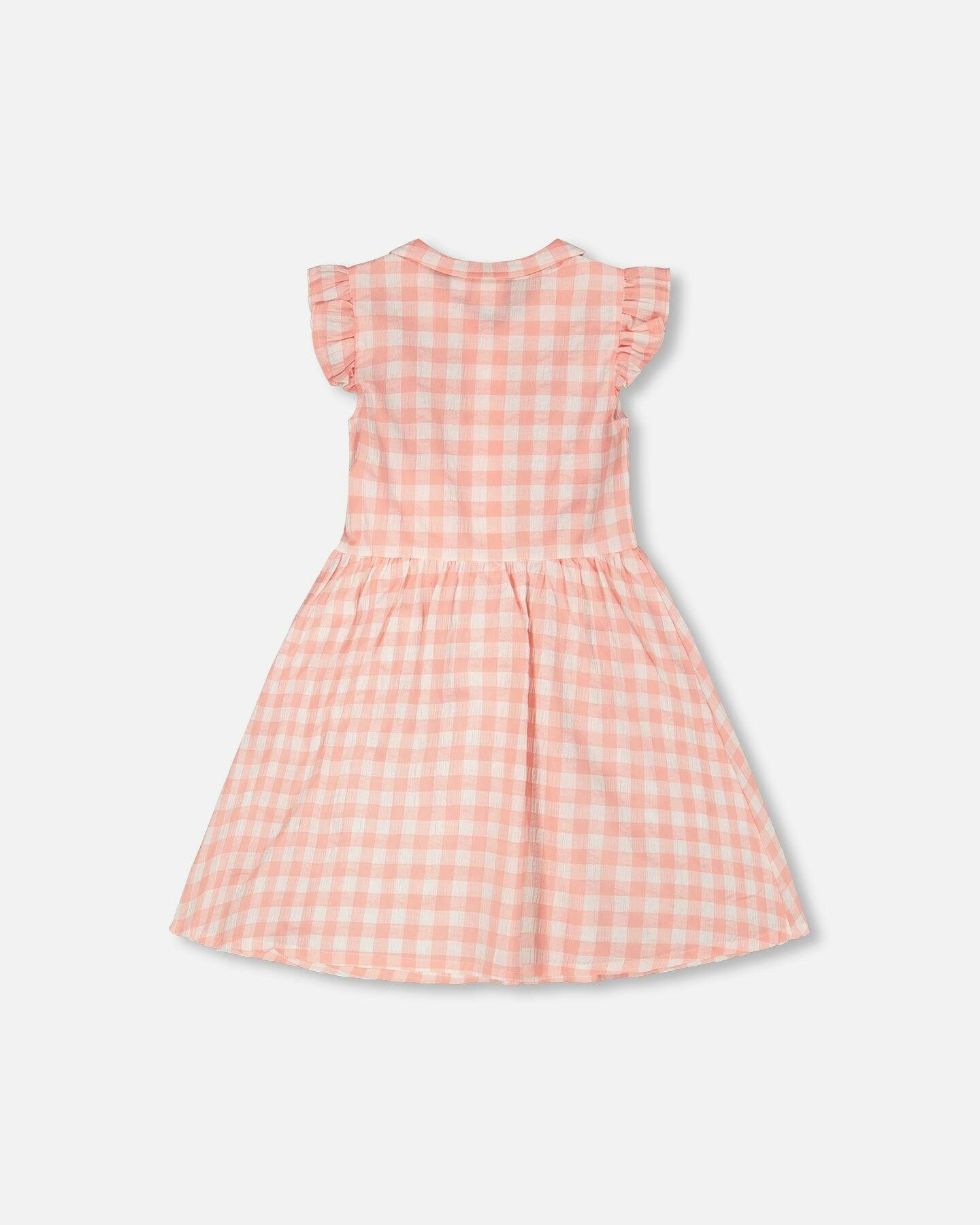Sleeveless Button Down Dress Pink Gingham