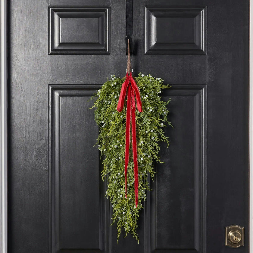 Seeding Winter Juniper Berry Greenery Classic Holiday Teardrop Swag - 3 Options Available