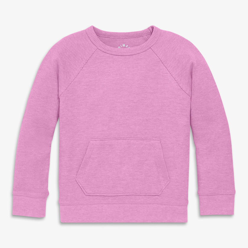 Kids heathered waffle pocket tee