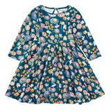 Bamboo Blend Long Sleeve Twirly Tee Dress - Midnight Meadow