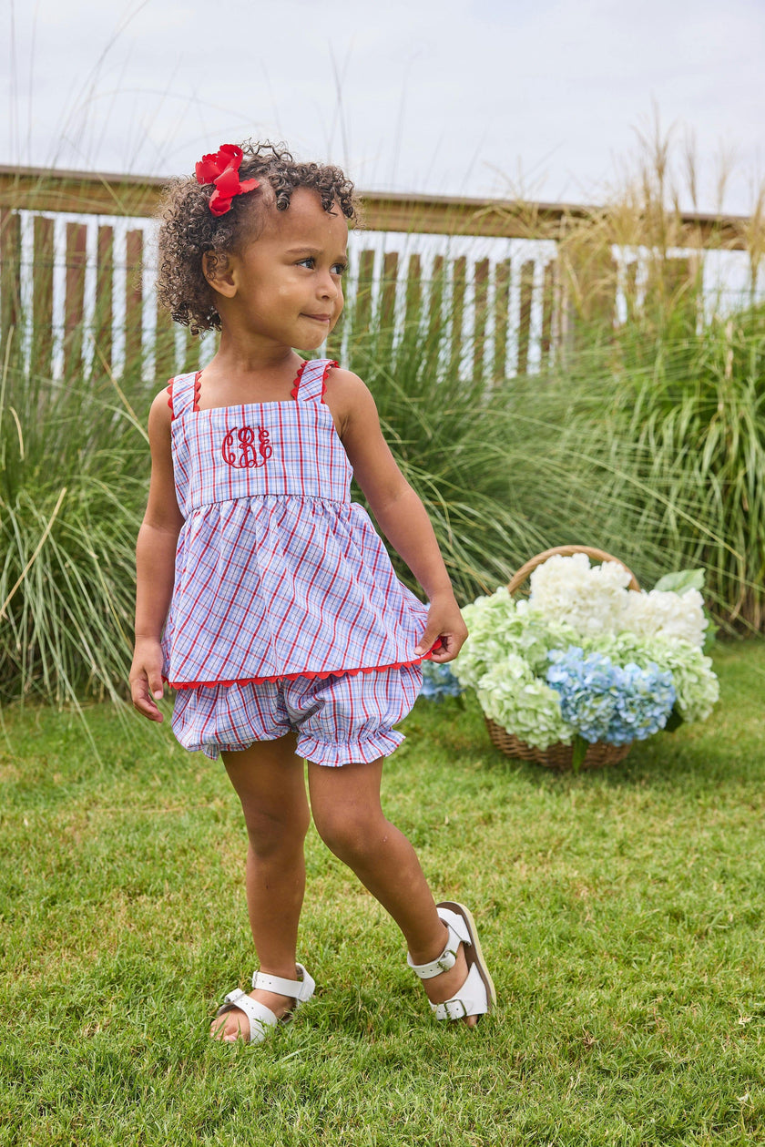 Evie Bloomer Set - Patriotic Plaid