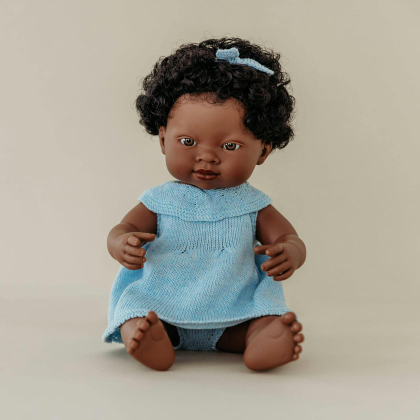Baby Girl Doll with Dark Skin 15 inch