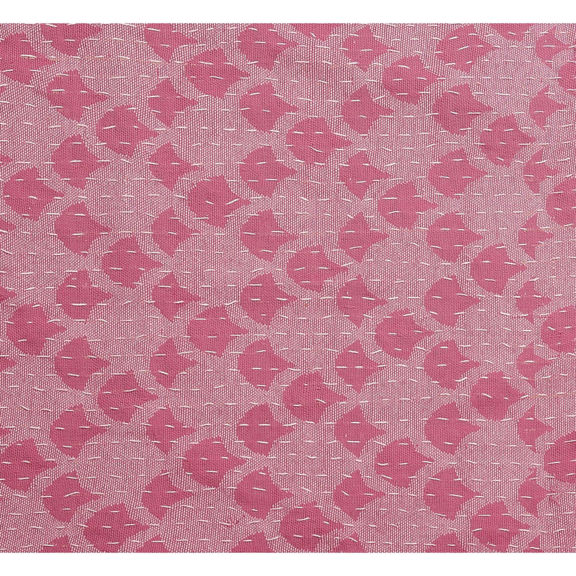 Artisan Hand Loomed Cotton Table Runner - Pink Ginkgo - 18"x96"