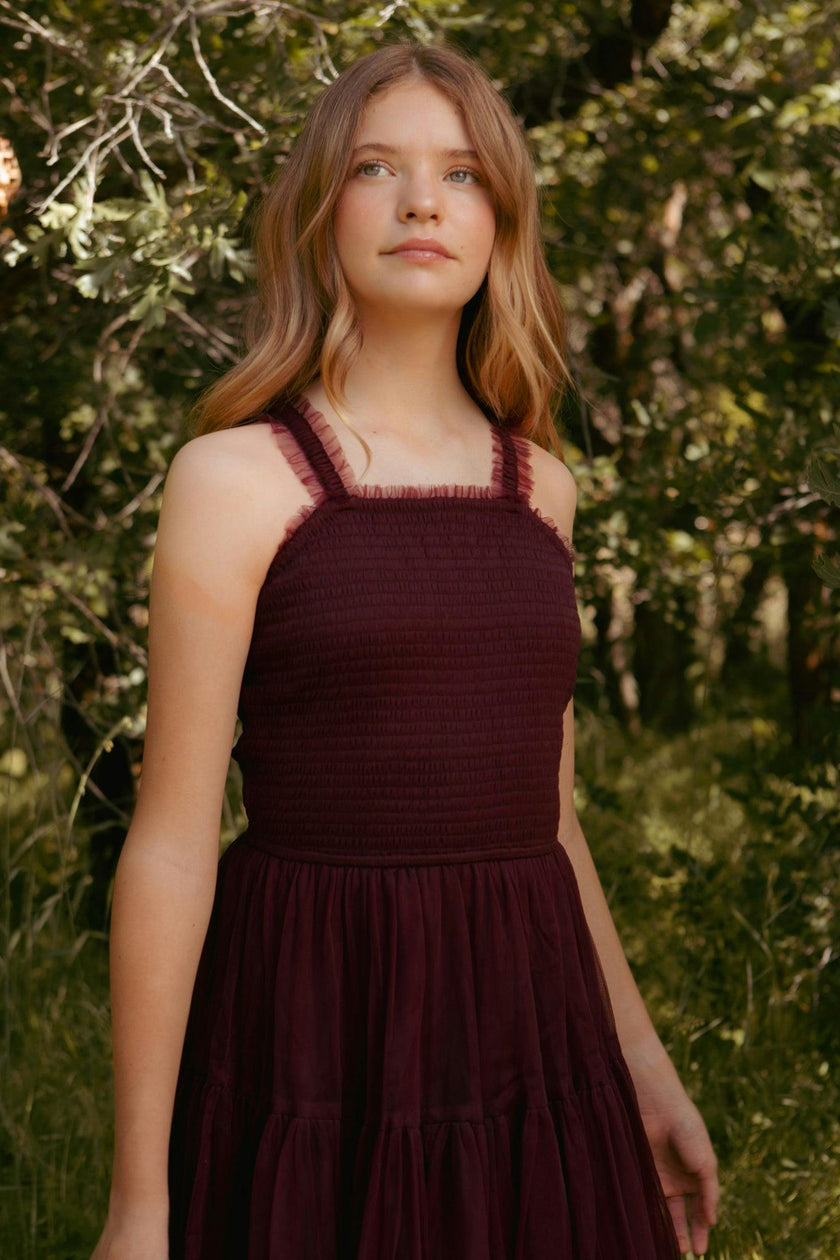 Mini Destiny Dress in Burgundy