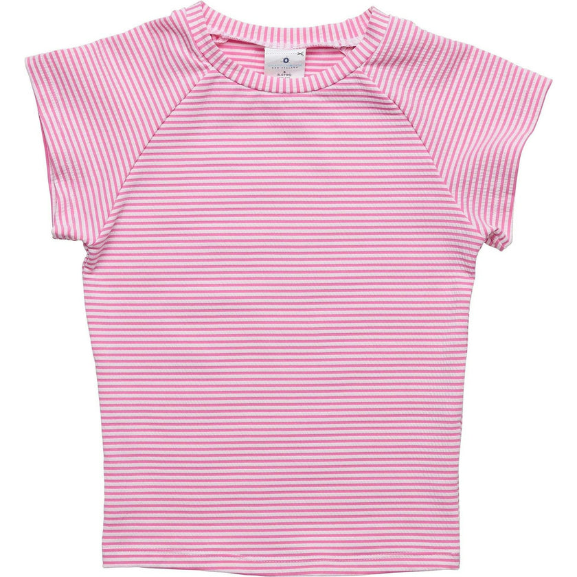 Raspberry Stripe SS Rash Top