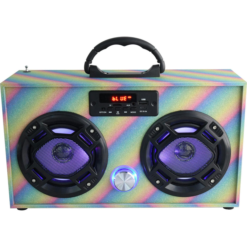 Rainbow Glitter Bluetooth Boombox