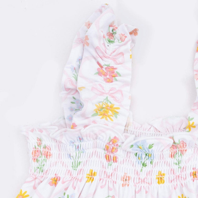 Spring Blooms Bow Trellis - Ruffly Strap Top and Bloomer