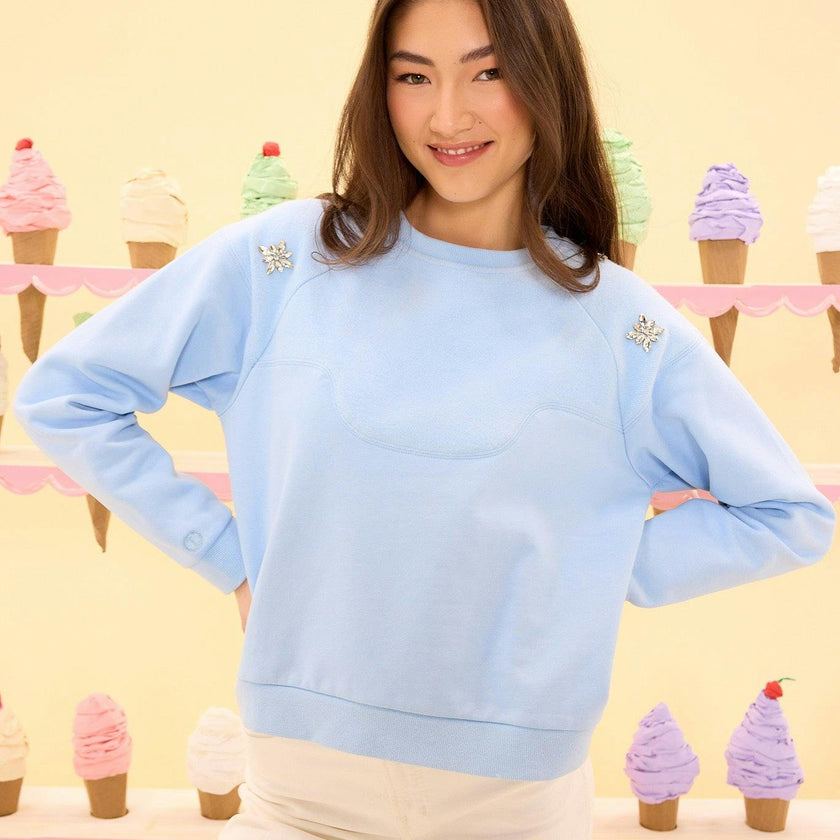 Casey Crewneck Sweatshirt in Light Blue