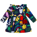 Recycled Cotton Pattern Baby Ruffle Dress
