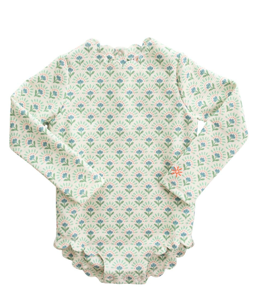 girls isabella scallop rashguard swimsuit