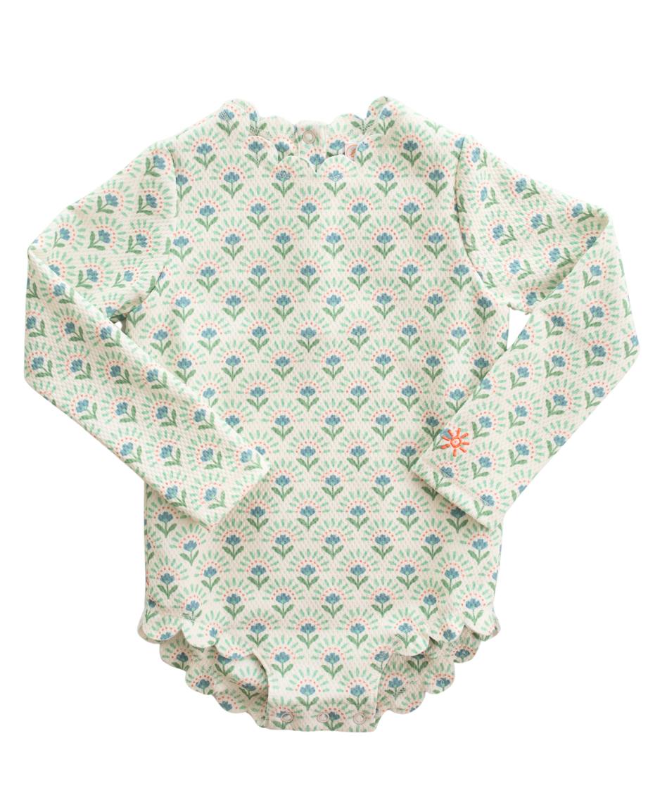 girls isabella scallop rashguard swimsuit