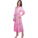 Anais Women's Button Front Shirtdress Hibiscus Shibori, Pink