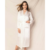 Women's Silk Long Robe in Navy