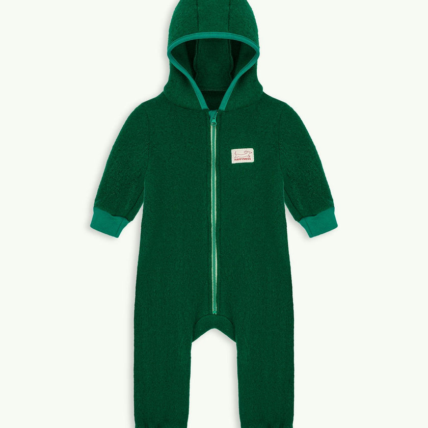 children's merino wool overall - forest green