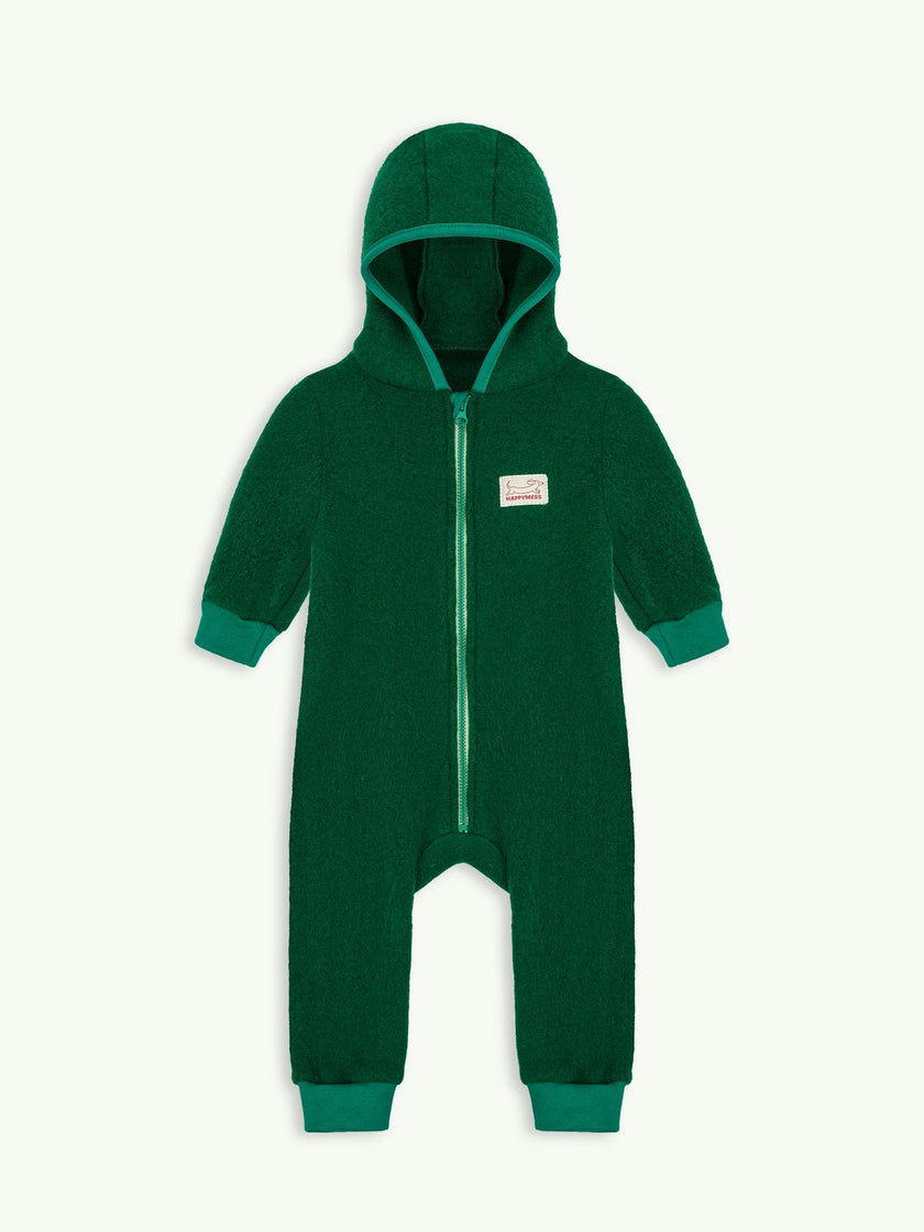 children's merino wool overall - forest green
