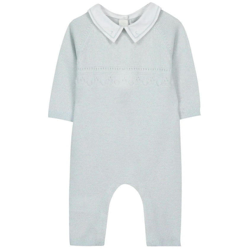 TARTINE ET CHOCOLAT Cashmere Blend Knit Jumpsuit - Bleu Ciel