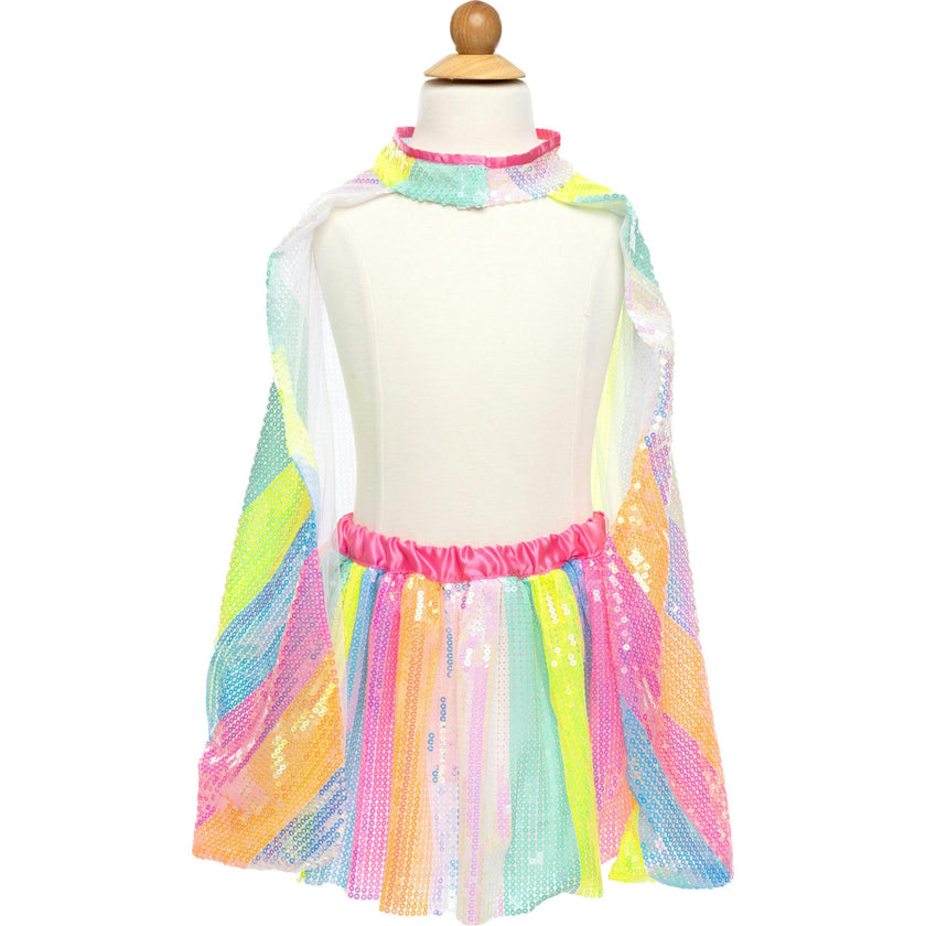 Sequins Skirt with Satin Waistband