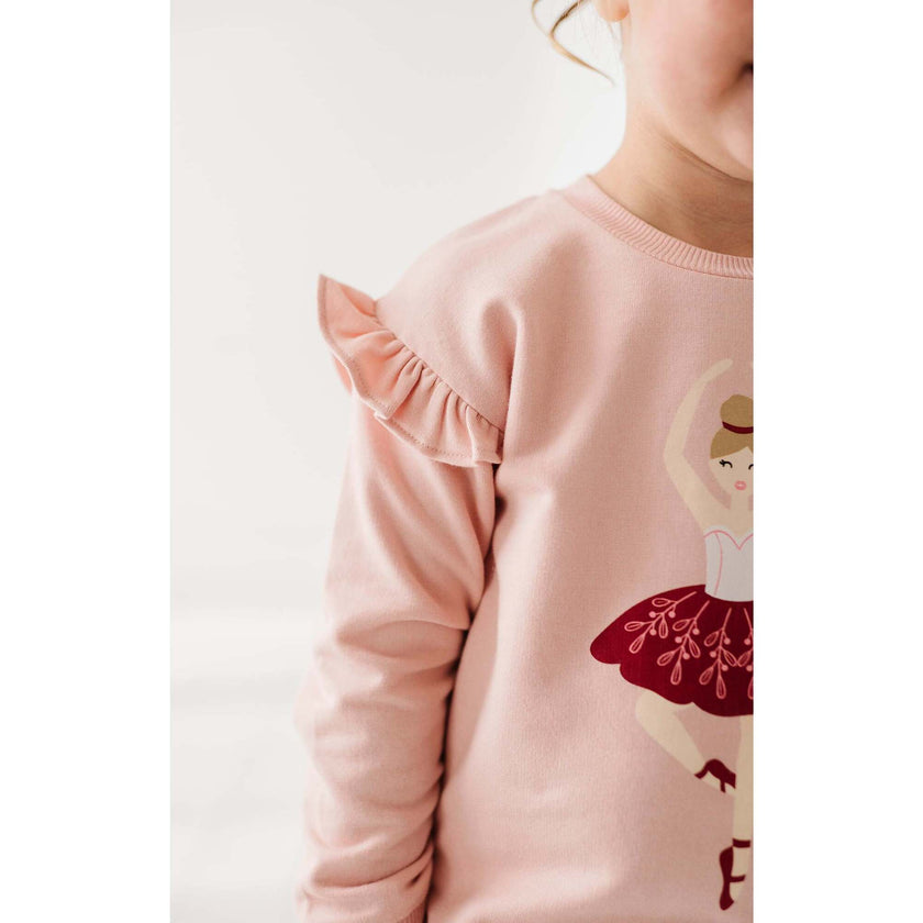 Ruffle Sweatshirt Merry in Blue Mist
