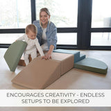 Fun Climbing Toy Set for Toddlers Aged 1-3 - Incl. Crawl Through Tunnel & PU-Leather Climbing Blocks for Indoor Fun - Foam Play Gym for Baby & Kids