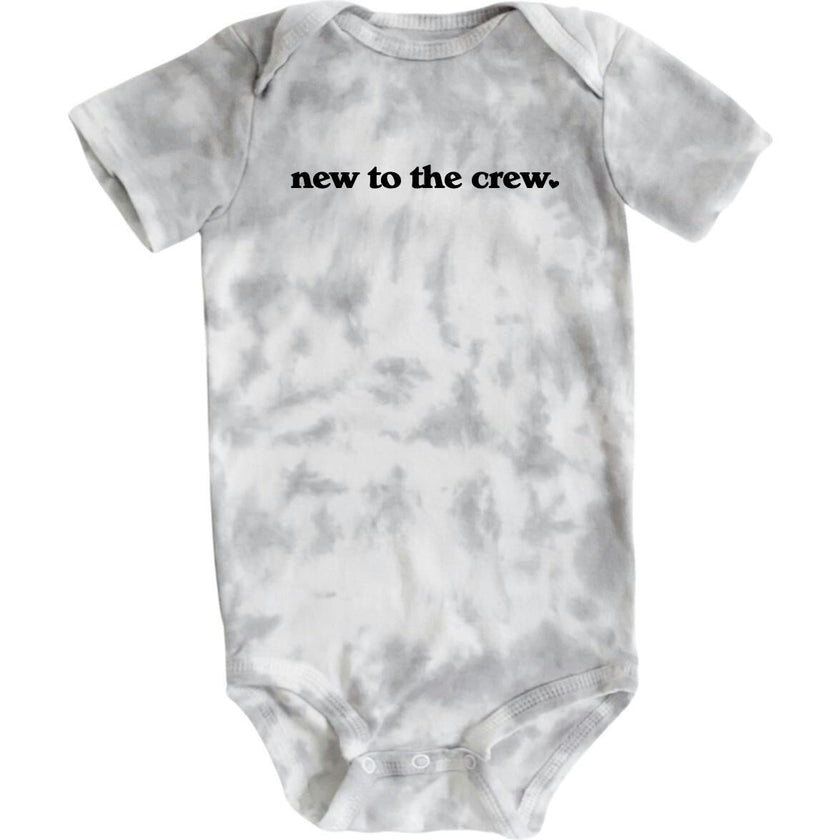 New To The Crew Onesie, Gray/White