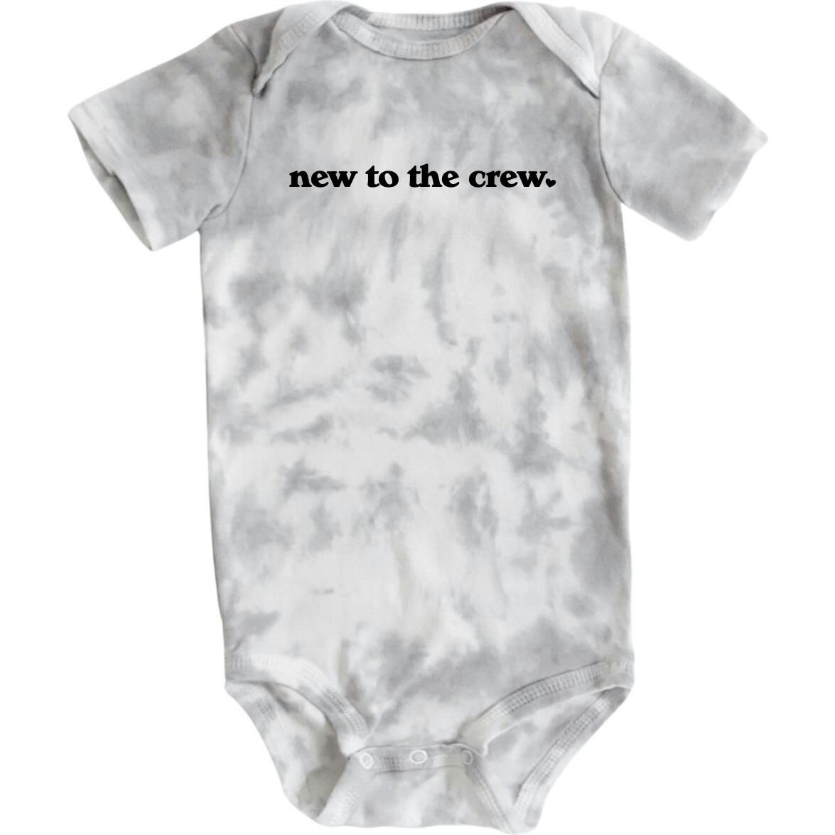 New To The Crew Onesie, Gray/White