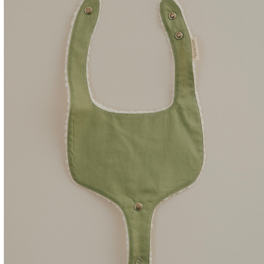 Soothe & Snap Pacifier Bib- Olive Grove