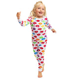 Kids Drawbertson Drippy Lips Long PJ Set - Organic Stretch Jersey Knit Cotton
