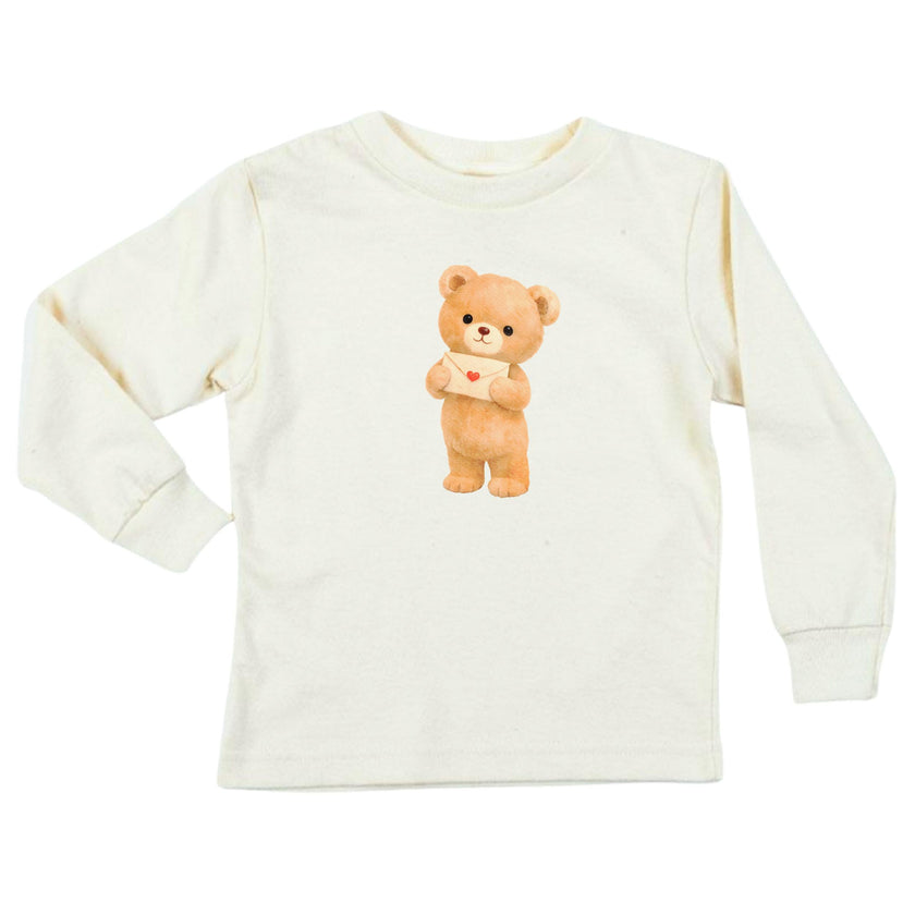 Love Letter Bear Organic Kids T-Shirt Long Sleeve