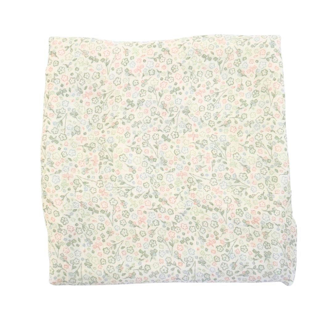 Bamboo Muslin Swaddle Blanket in Rosie Posie