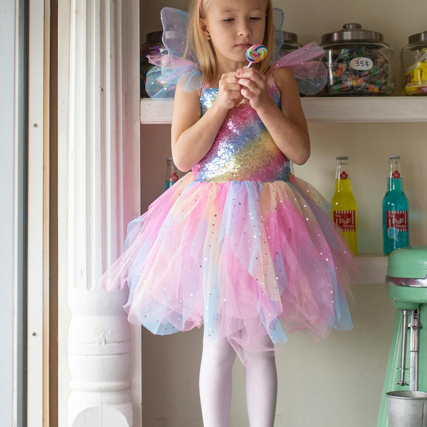 Rainbow Fairy Dress & Wings
