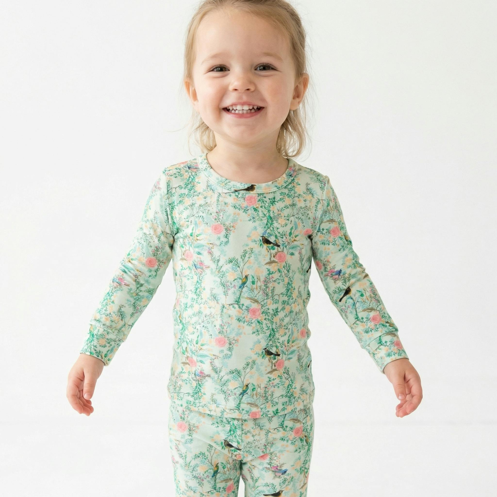 Sage Blossom Bamboo Toddler Pajama Set