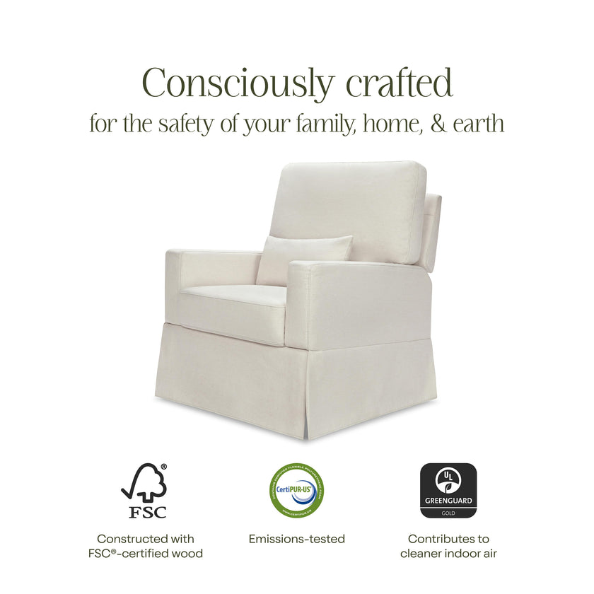 Crawford Recliner and Swivel Glider in Performance Cream Eco-Weave