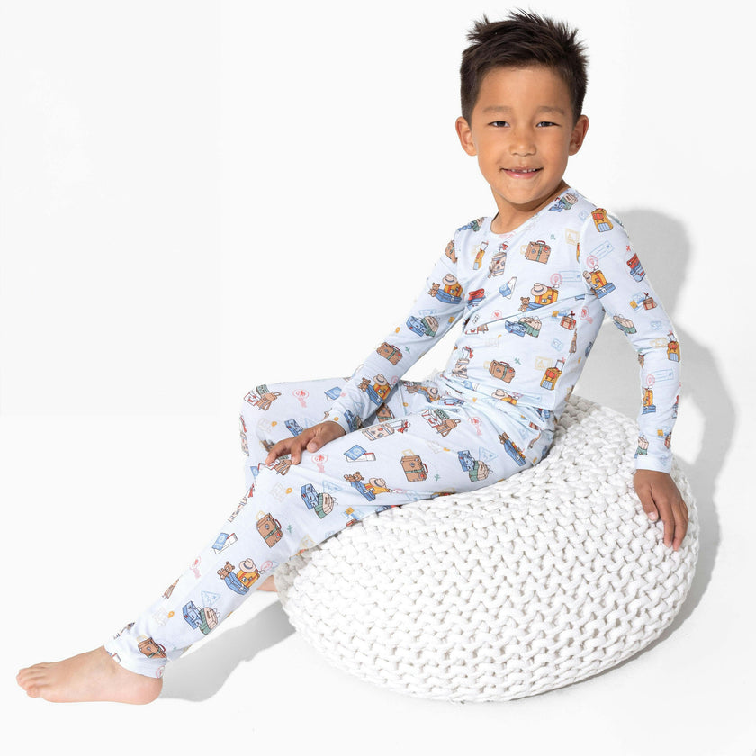 Vintage Suitcases Kids Pajamas