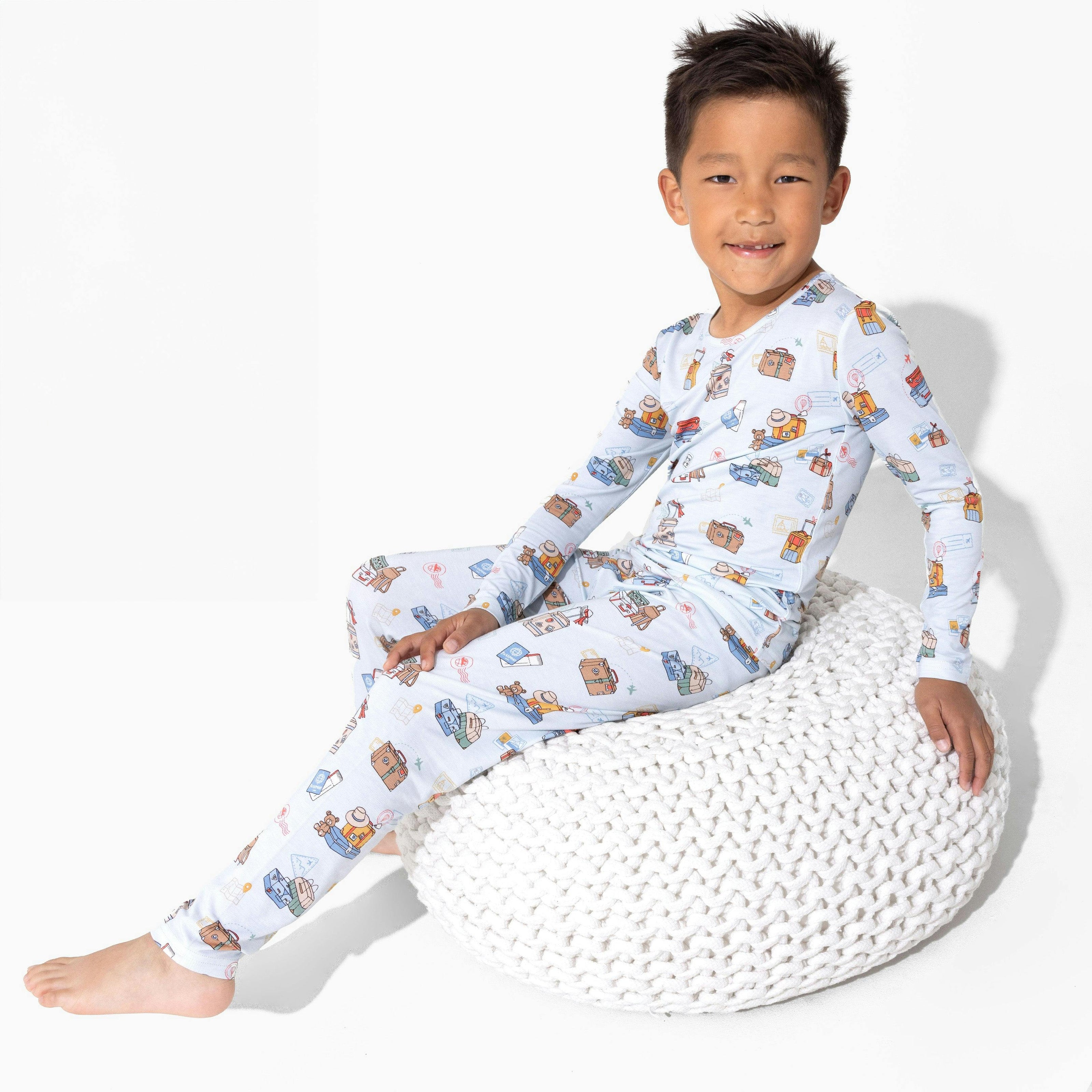Vintage Suitcases Kids Pajamas