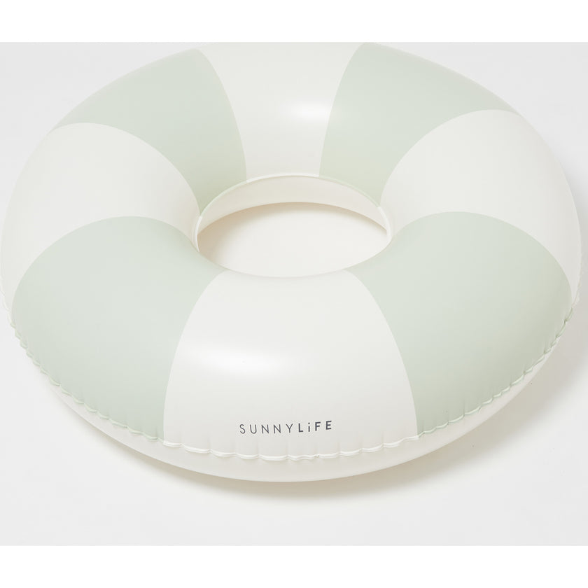 Tube Pool Ring: The Vacay Soft Olive Stripe