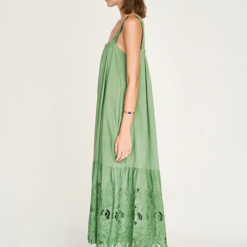 Monaco Dress in Mint Embroidered Deco (Starts Shipping April 10th)